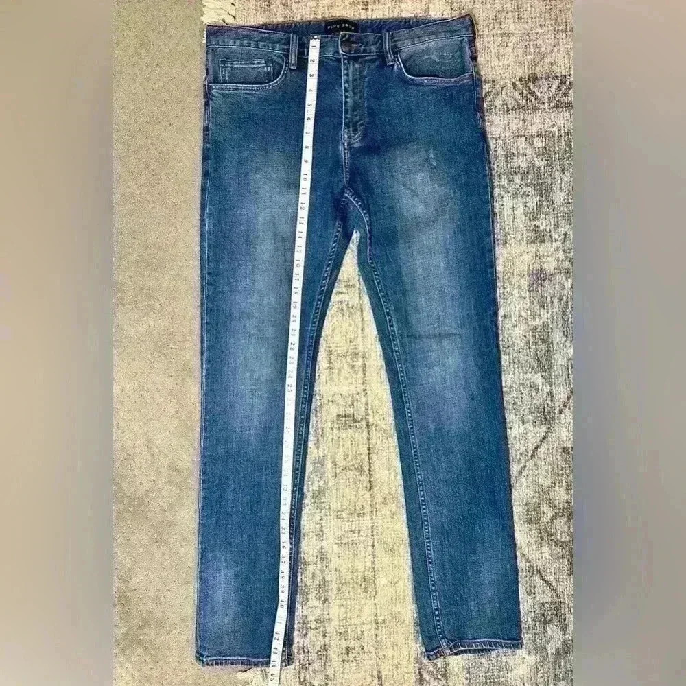 Five Four Men’s Blue Denim Montag Slim Straight Leg Denim Jeans Size 34 - Picture 7 of 16